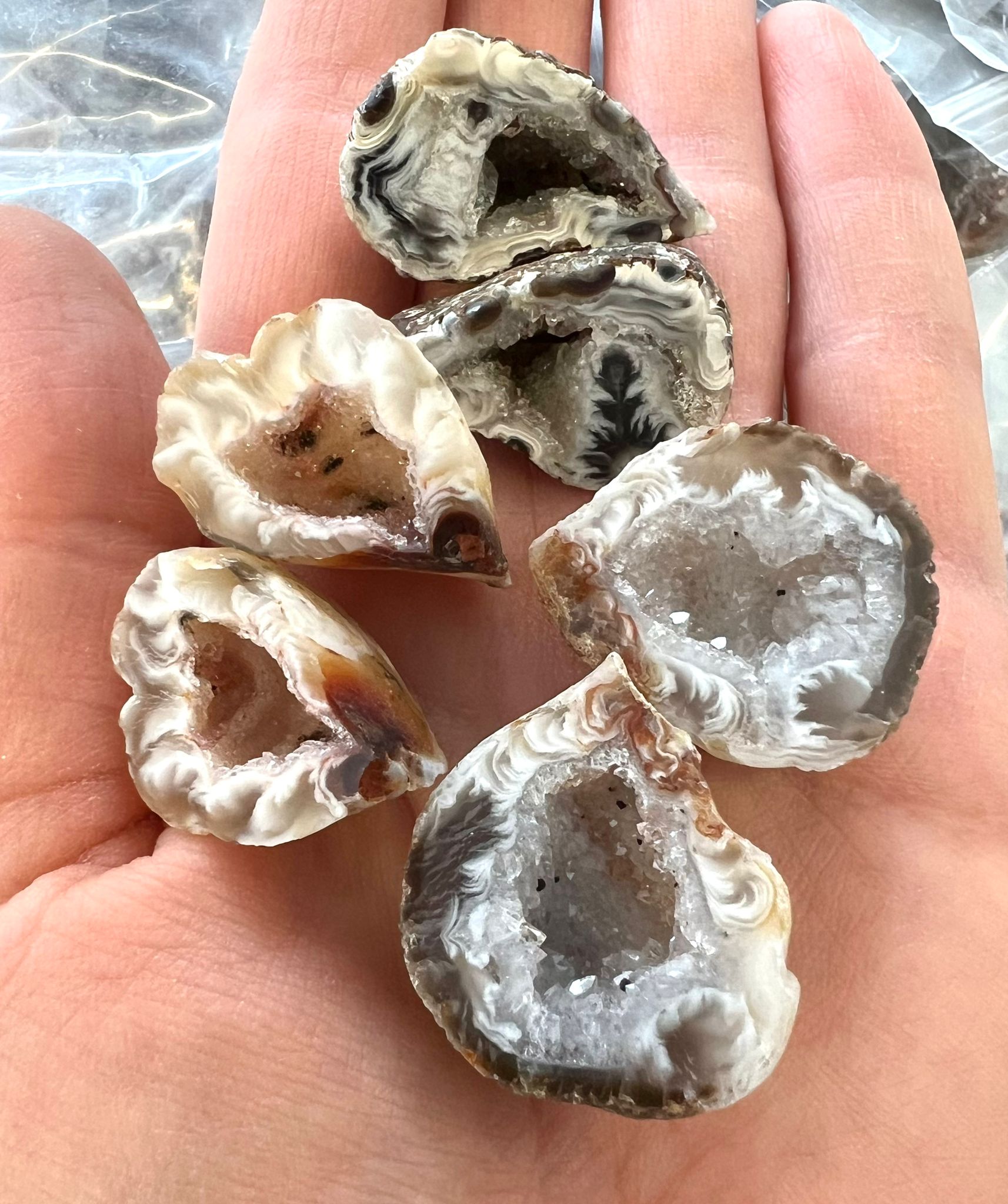 Bild von Achat Nussgeoden (Paare) (VE: 300g)