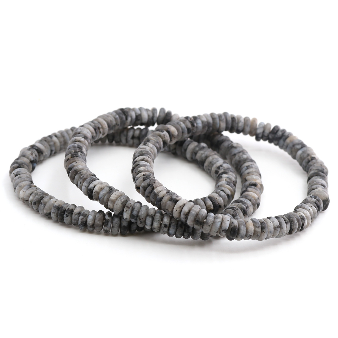 Bild von Labradorit (black) Button 6x2mm Armband matt