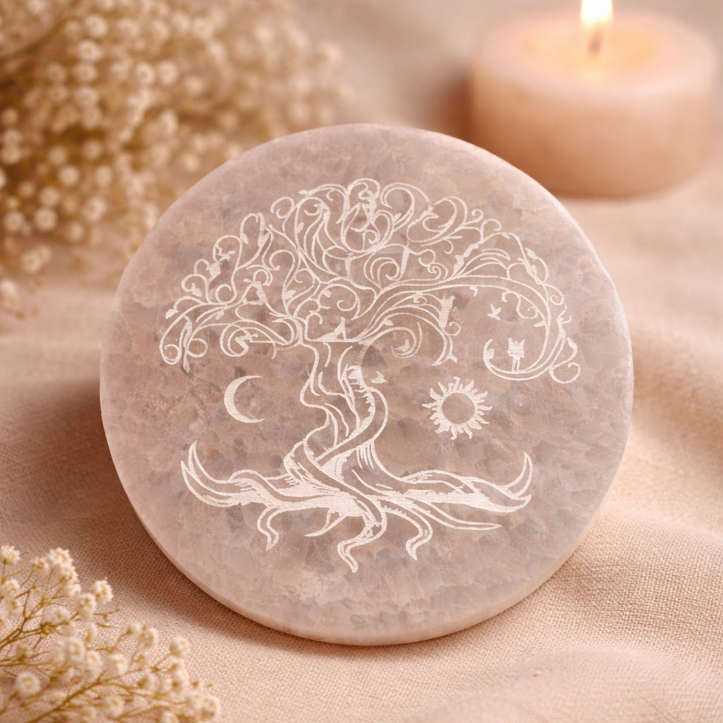 Bild von Selenit Lebensbaum Scheibe