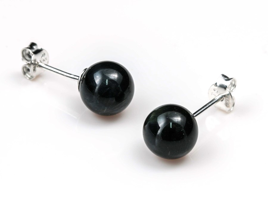 Bild von "Kugel". Falkenauge. Ohrstecker. Silber 925