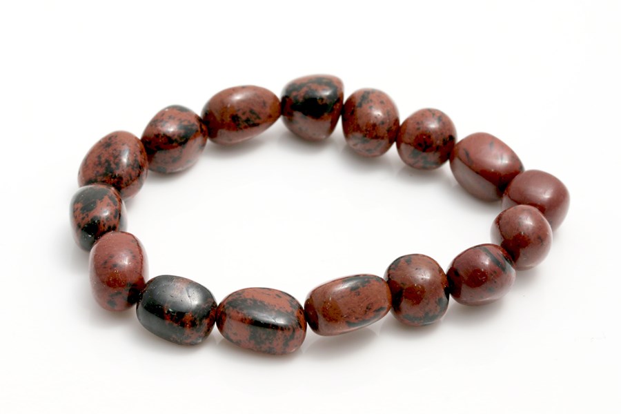 Bild von Mahagony Obsidian Nuggets Crazy  9-12mm Armband
