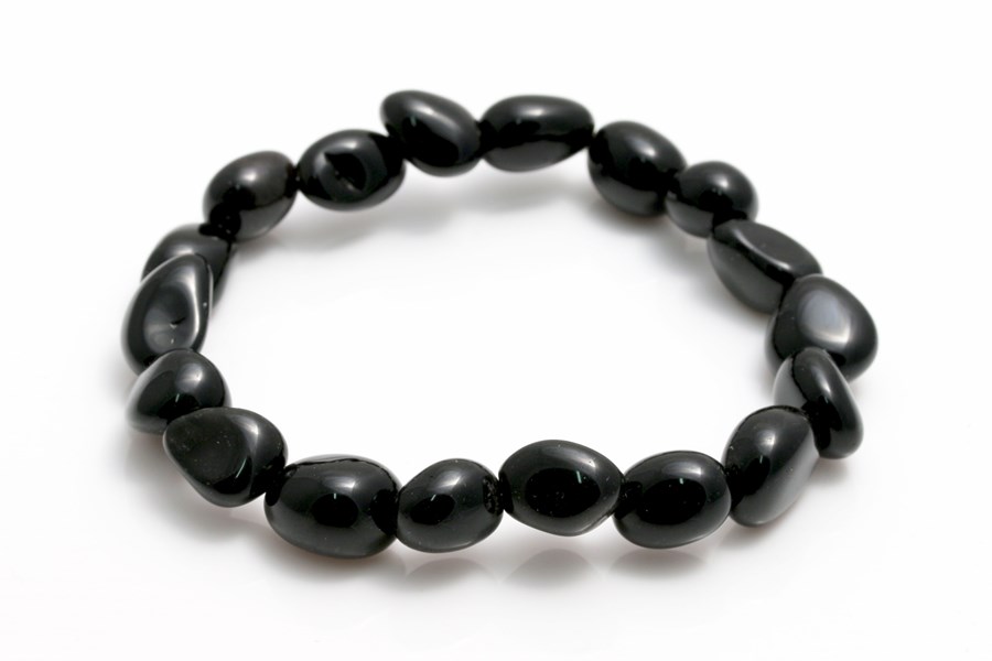 Bild von Obsidian schwarz Nuggets Crazy  9-12mm Armband