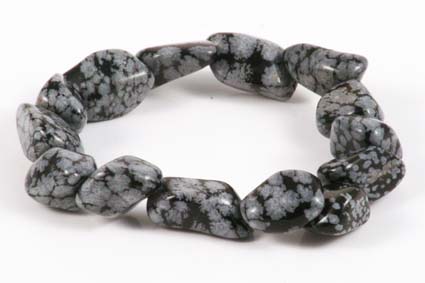 Bild von Schneeflocken Obsidian Nuggets Crazy  9-12mm Armband